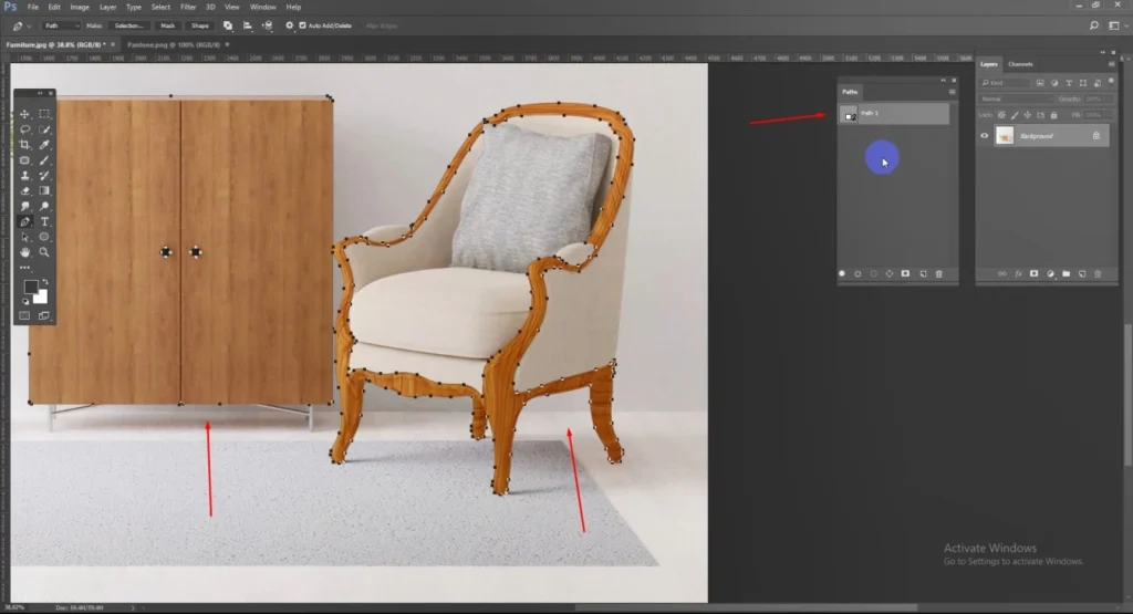 how to change furniture color in photoshop online