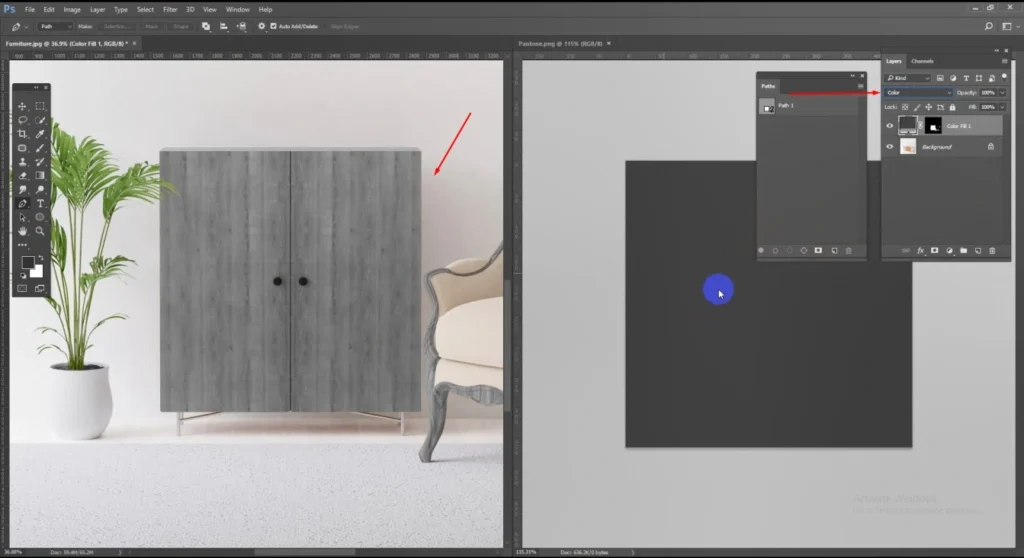 change furniture color in photoshop